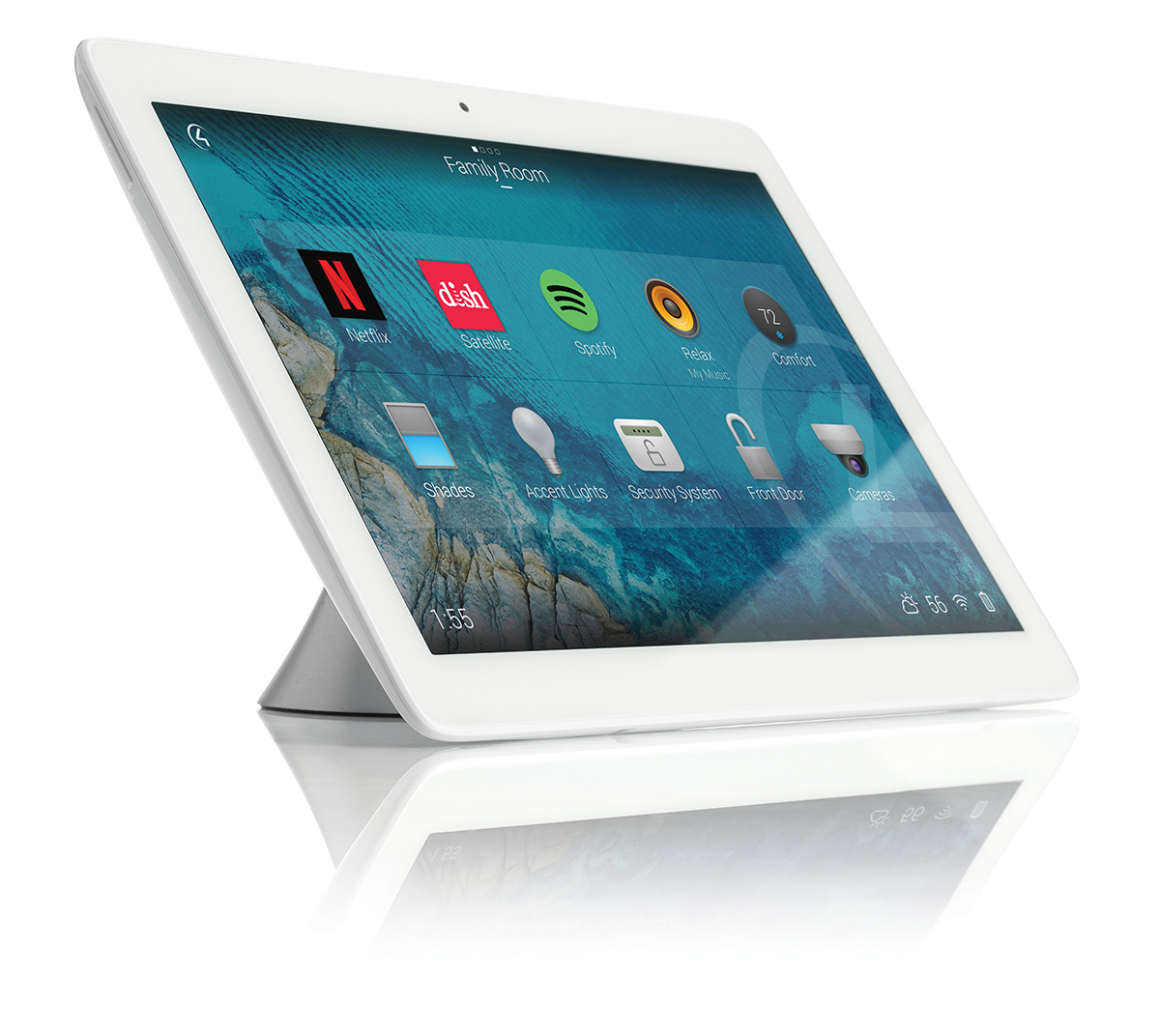 Tablet with Control4 OS on screen